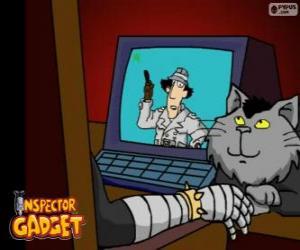 yapboz Dr.Pençe onun yağ pet kedi MAD Cat Claw. Doktor Pençe kötü MAD örgütü lideri
